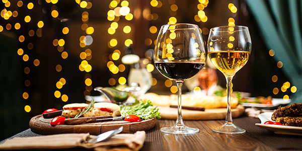 Fancy Dinner With Wine Glasses Fancy Dinner With Wine Glasses
